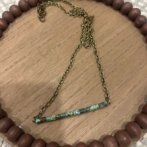 Turquoise Jasper Bar Necklace